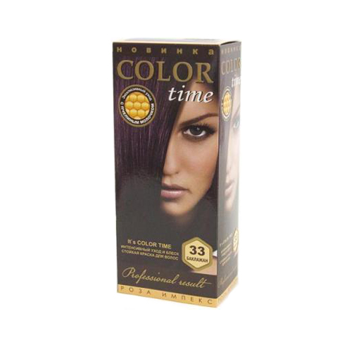 Гель- краска для волос Баклажан Color Time Роза Импекс 100 ml
