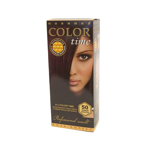 Гель- краска для волос Темный махагон Color Time Роза Импекс 100 ml