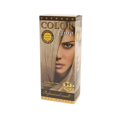 Гель- краска для волос Платиново- русый Color Time Роза Импекс 100 ml