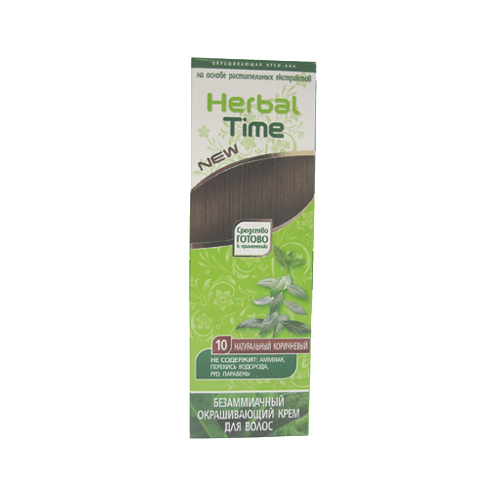 Крем-хна для волос Натуральный коричневый Herbal Time Роза Импекс 75 ml