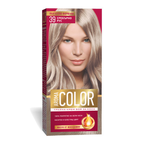 Крем- краска для волос № 39 Серебряно- русый Aroma Color 45 ml