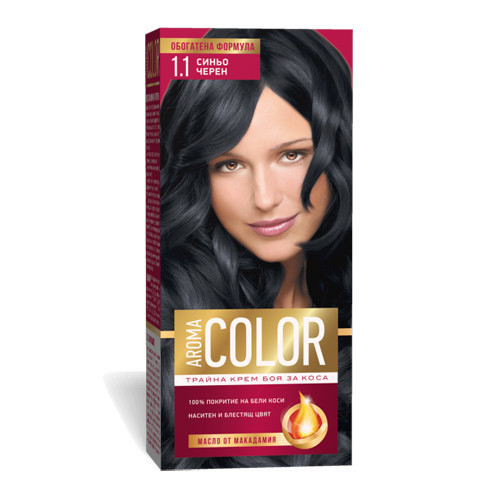 Крем- краска для волос № 1.1 Сине- черный Aroma Color 45 ml