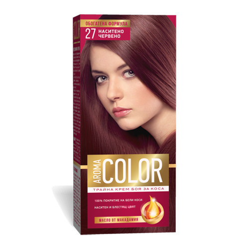 Крем- краска для волос № 27 Насыщенно- красный Aroma Color 45 ml