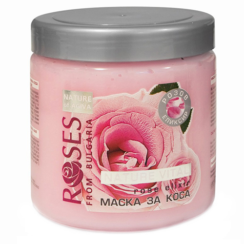 Интенсивная маска для волос Розовый эликсир Roses from Bulgaria Agiva 500 ml