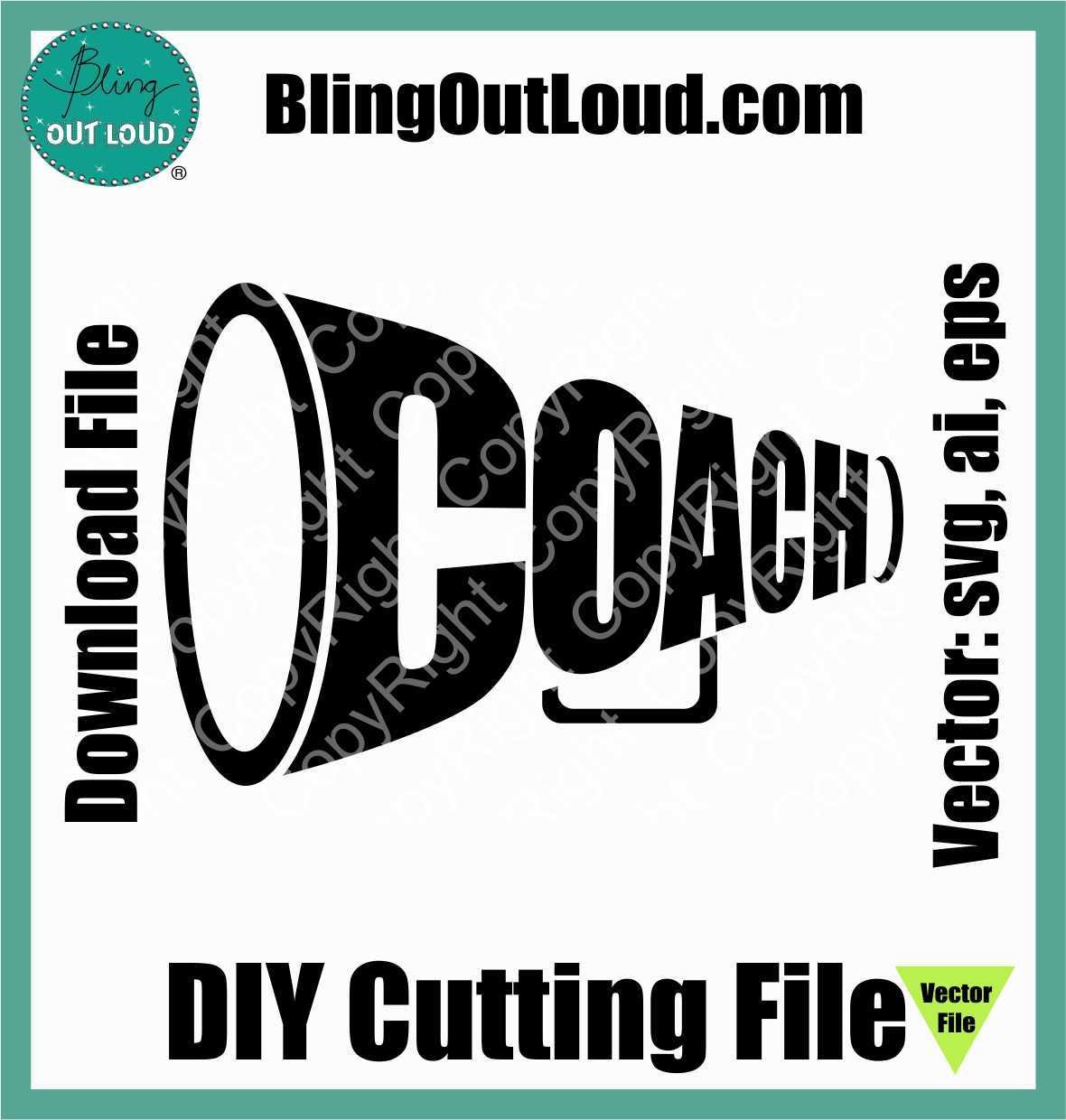 Cheer Coach SVG DIY Vector Instant Download Cutting File SVGCheerCoach