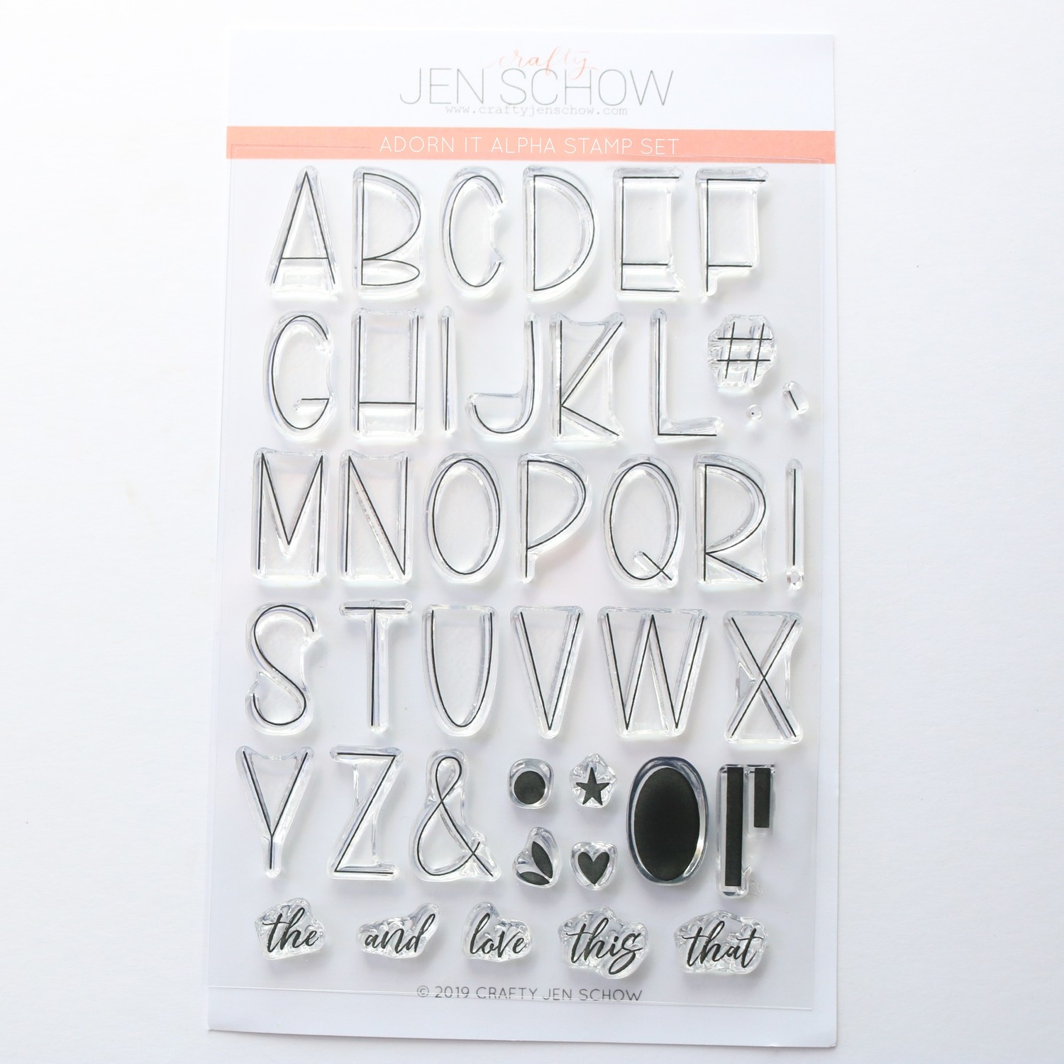 Jen Schow Adorn It Alpha Stamp