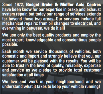 Budget Brake & Muffler Fleetwood - About