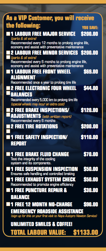 Napa Autopro Newton - Services