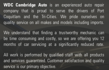 WDC Cambridge Auto - About