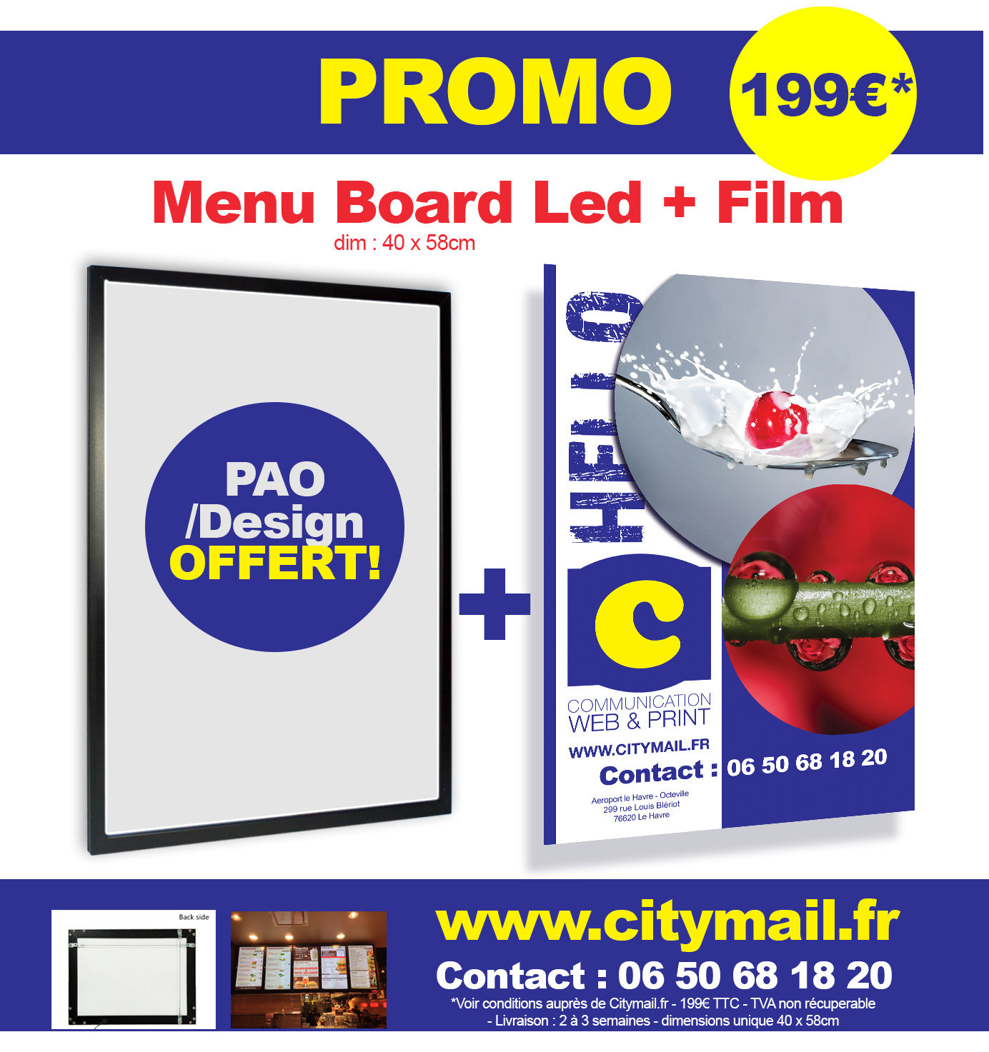 PROMO Menu Board Led pas cher 00036