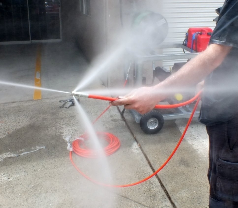 Micro Drain Cleaning Whip Hose With 3 & 1 Nozzle 1/8" Hydraulic Hose