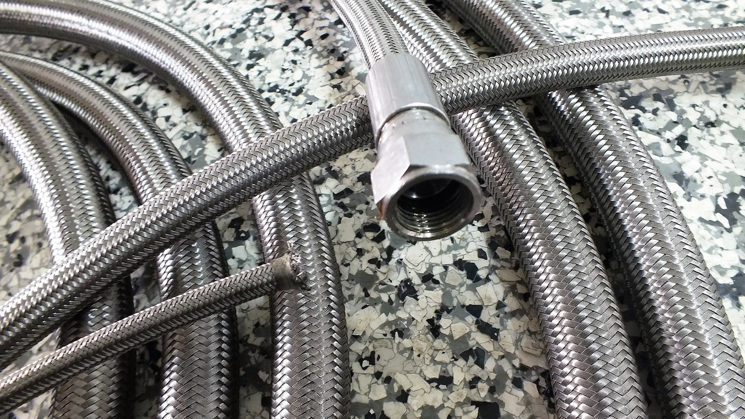 STAINLESS BRAIDED HYDRAULIC HOSE TURBO's AIR COMPRESSORS HIGH HEAT