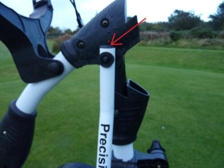 Electric golf trolley frame cap