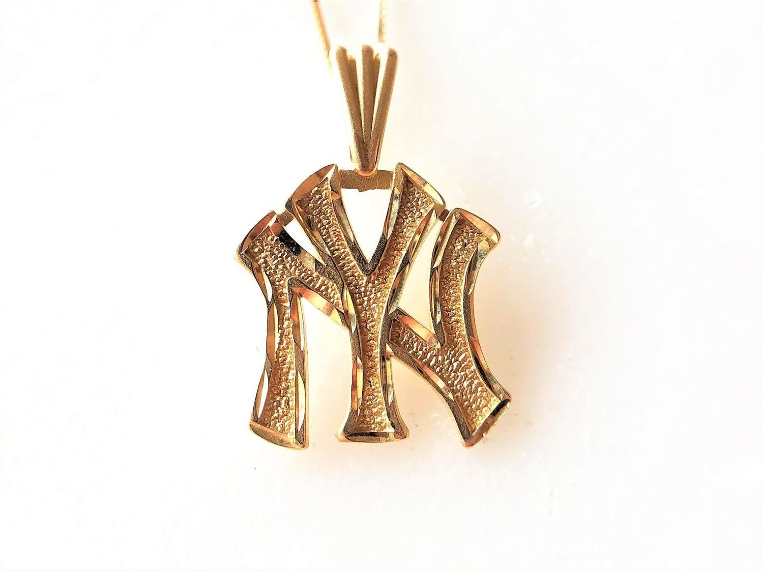 New York Yankees Baseball European Rhinestone Charm Bracelet Necklace Dangle