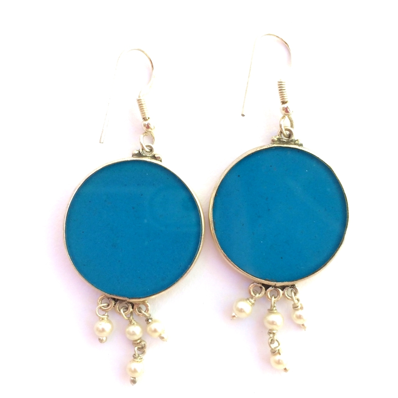 Sri Yantra Sacred Geometry Earrings (turquoise) by Scalar Heart Collection