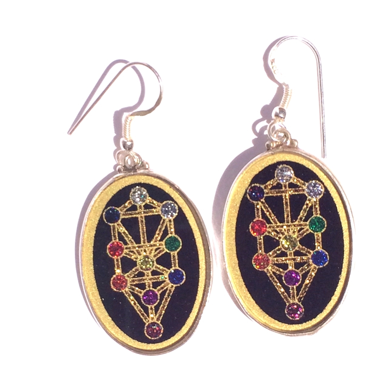 Tree of Life Sacred Geometry Earrings (black tourmaline) by Scalar Heart Collection 614961513600
