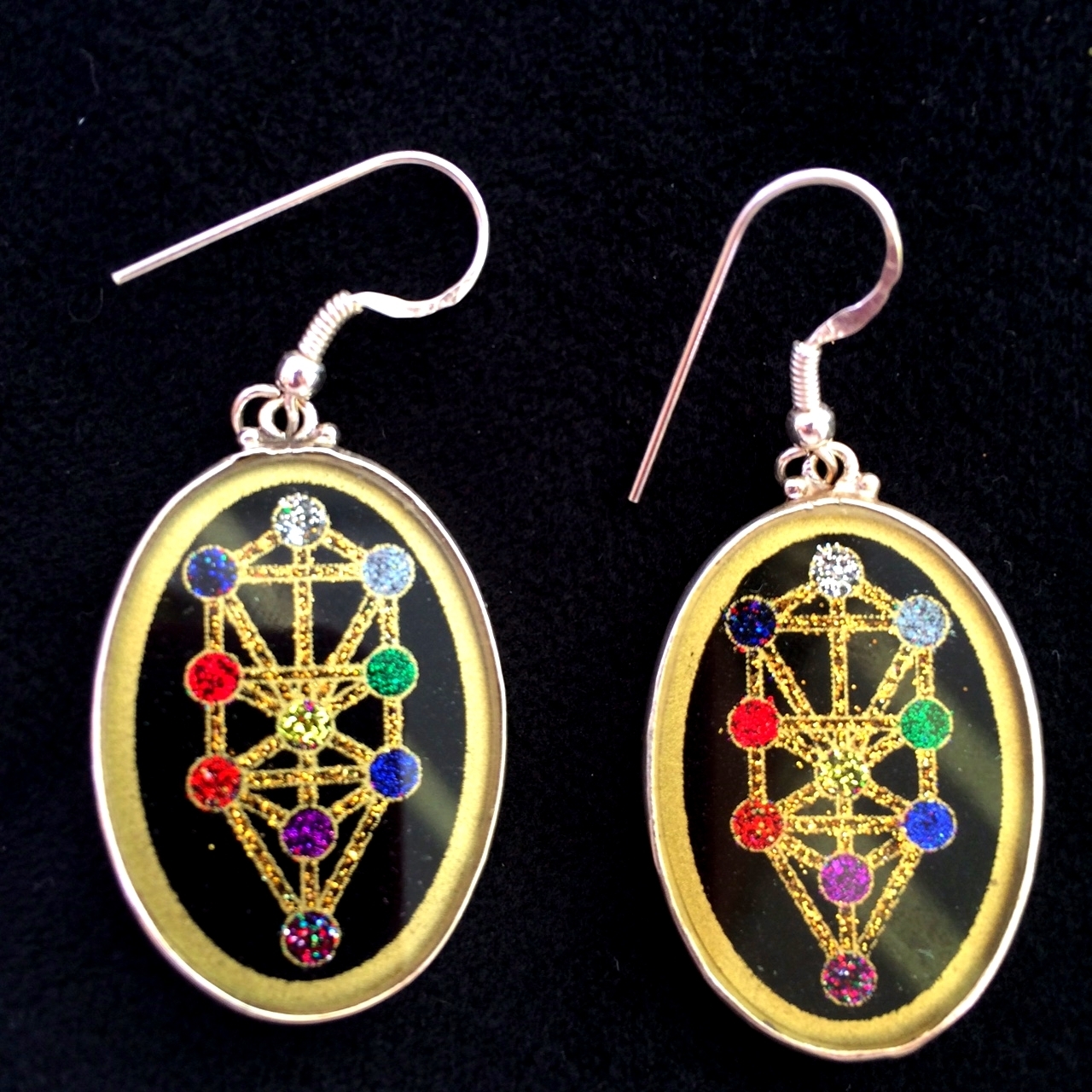 Tree of Life Sacred Geometry Earrings (black tourmaline) by Scalar Heart Collection