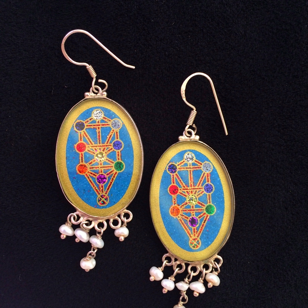 Tree of Life Sacred Geometry Earrings (turquoise) by Scalar Heart Collection