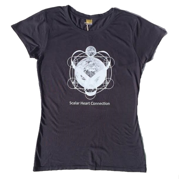 Women Organic Bamboo & Cotton T-shirt: Earth in Metatron's Cube 00630