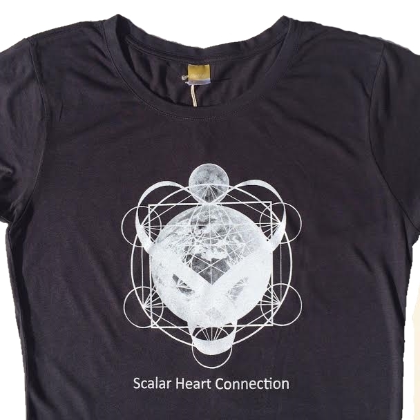 Women Organic Bamboo & Cotton T-shirt: Earth in Metatron's Cube