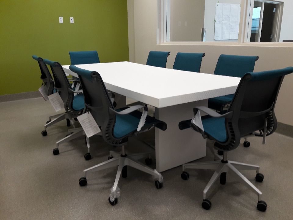 5' White Charging Conference Table