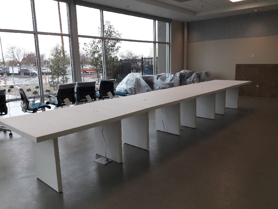 White 10' Charging Conference Table