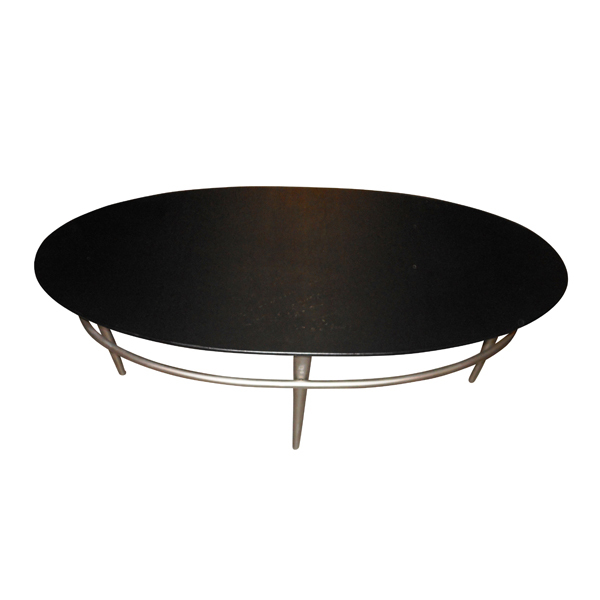Black Steel Oval Cocktail Table 2198