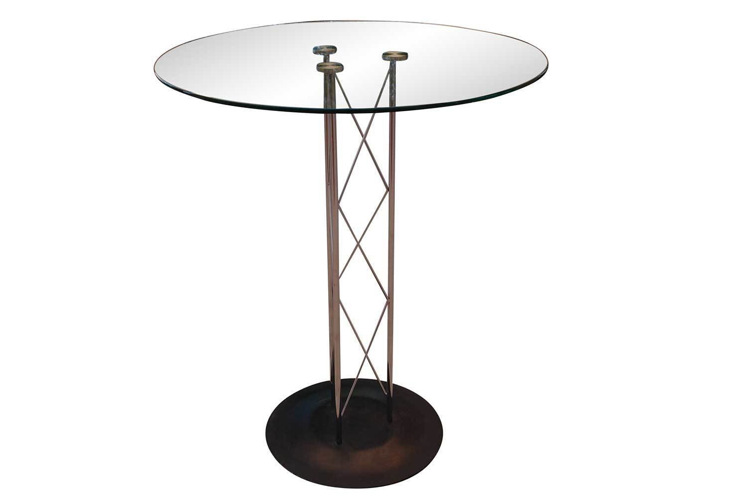 Chrome Glass Pedestal Table 2624