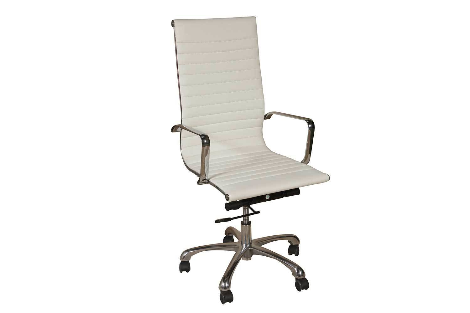 White Leather High Back Chair White Leather High Back Chair