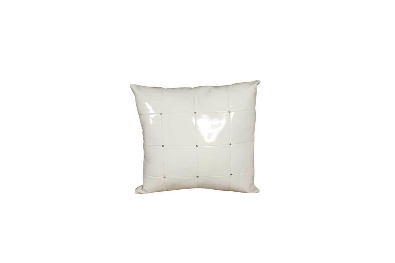 Pillow-White Patent with Rhinestones 6458