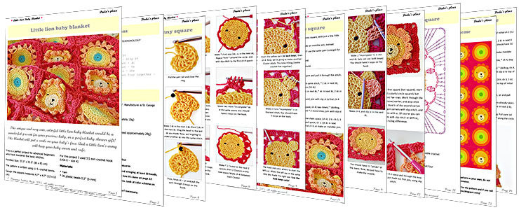 CROCHET PATTERN: Little Lion Baby Blanket
