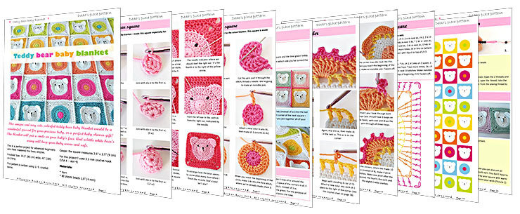 CROCHET PATTERN: Teddy Bear Baby Blanket