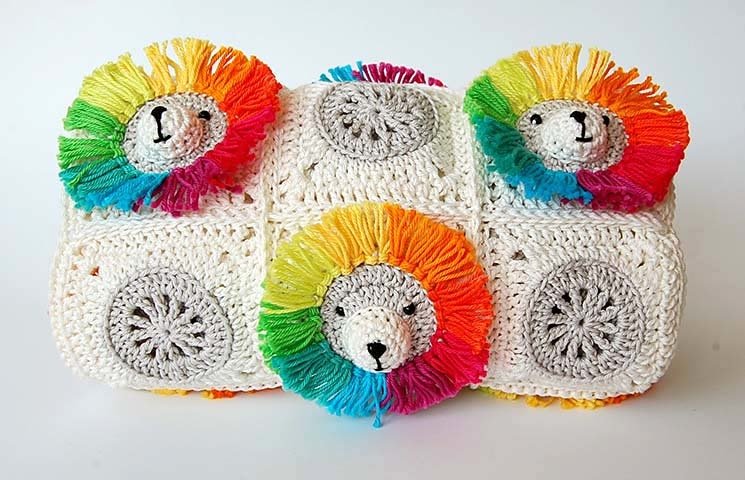 CROCHET PATTERN: Rainbow Lion Baby Blanket