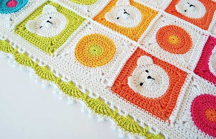 CROCHET PATTERN: Teddy Bear Baby Blanket
