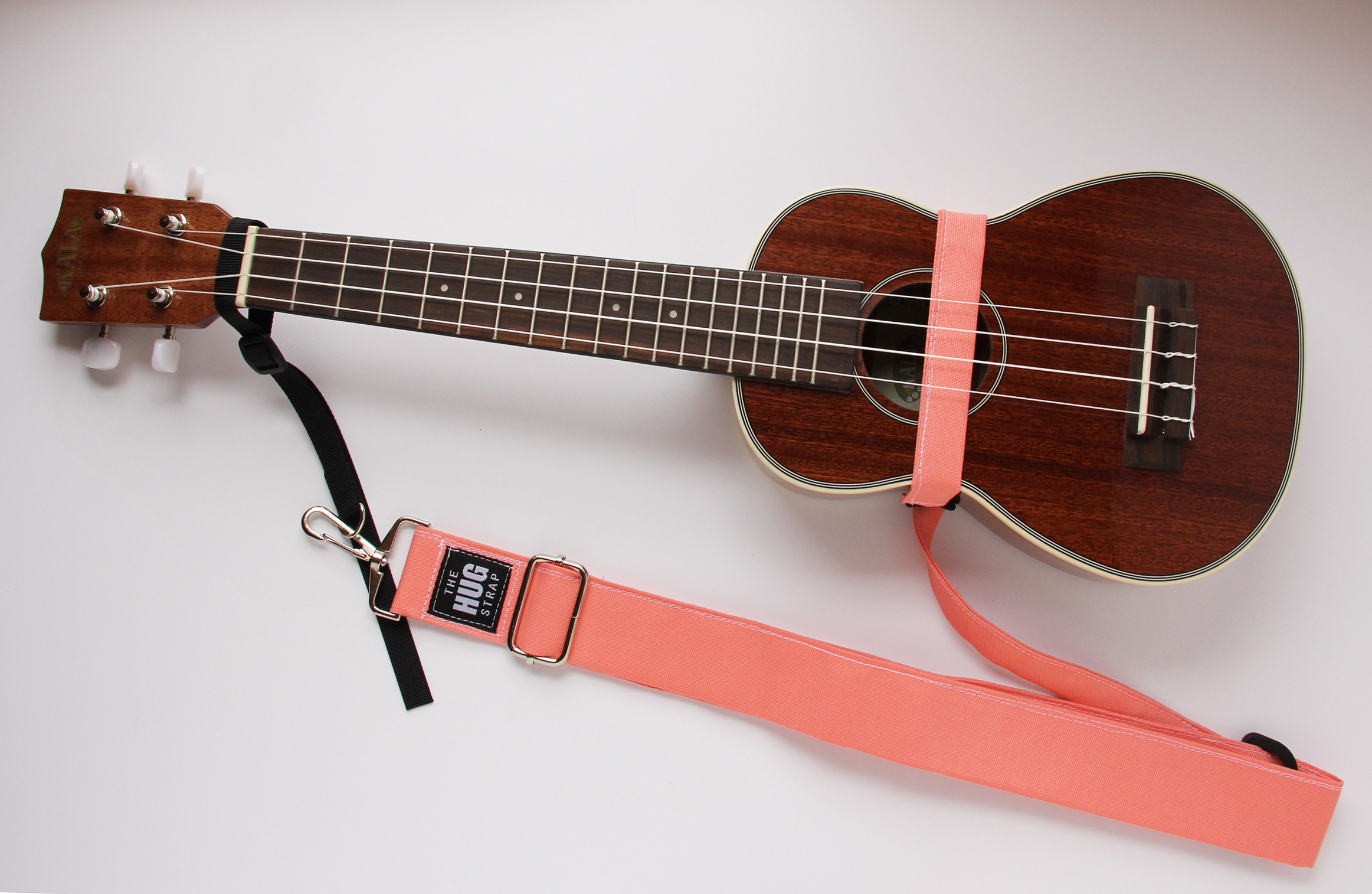 The HUG Strap, Handmade Ukulele Strap - Coral Canvas 00028