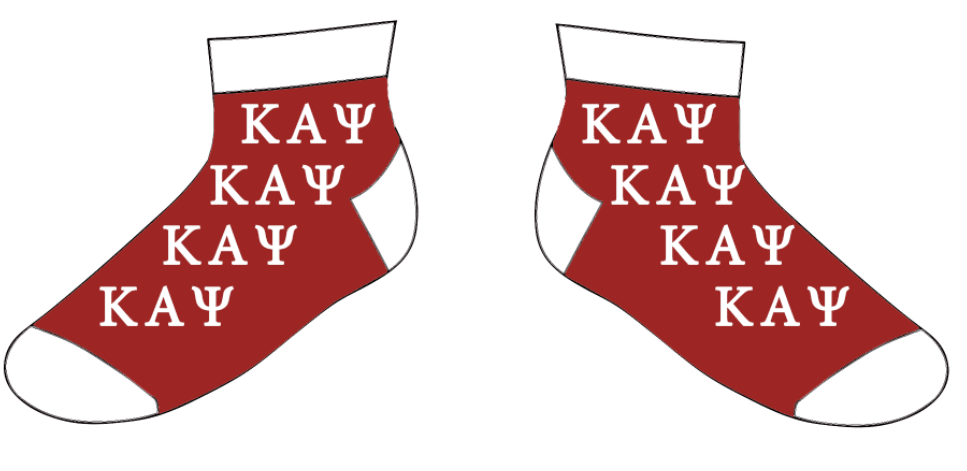 Red w/White KAY- Athletic Ankle Socks RWKAS001