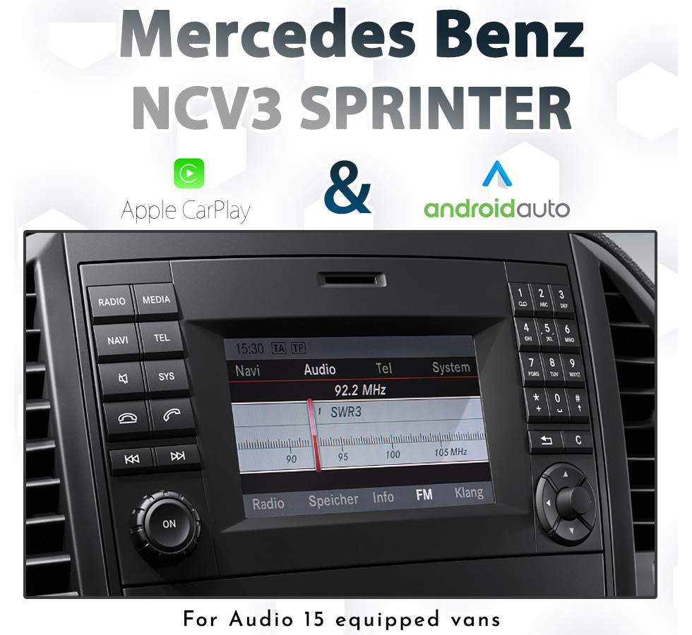 Mercedes Benz NCV3 Sprinter Factory Audio 15 Integrated Touch Android Auto & Apple CarPlay