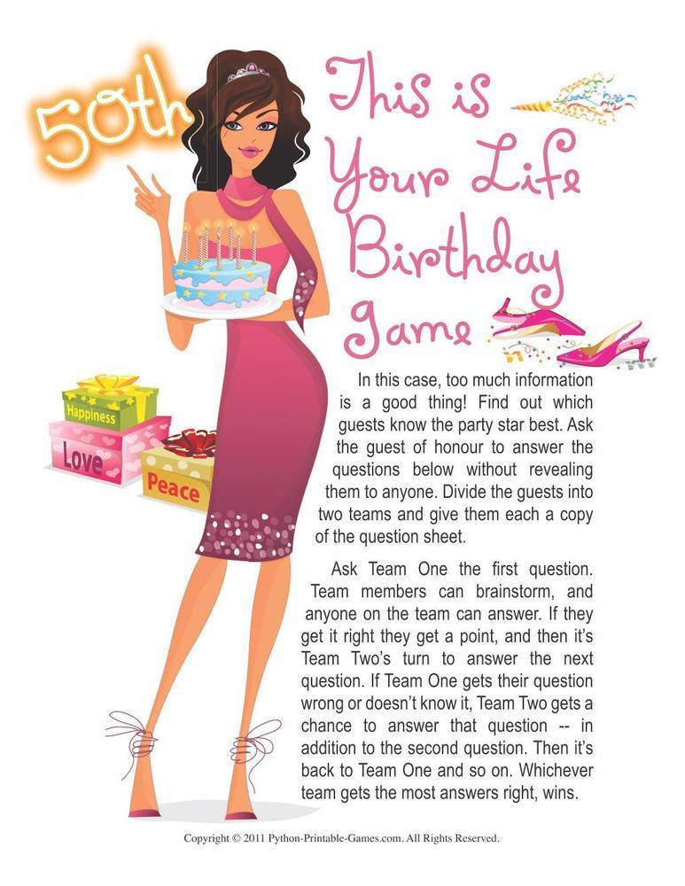 Birthday Party: 50 Years Old - This Is Your Life