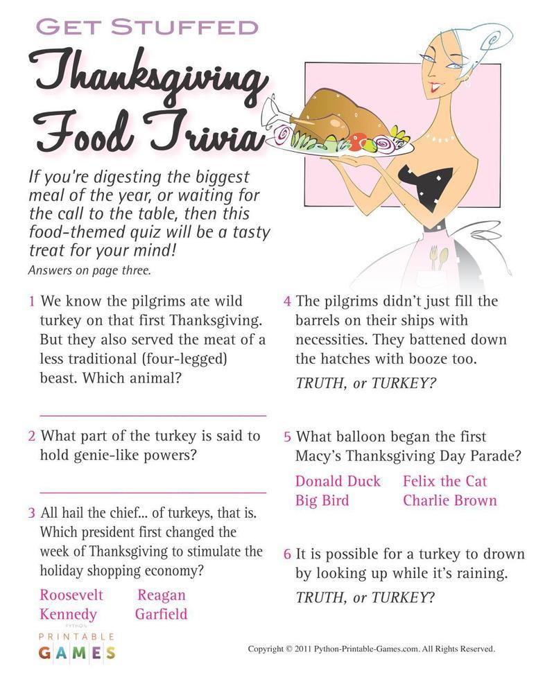 Thanksgiving: Food Trivia
