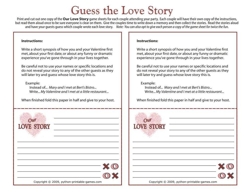 Games For Lovers: Guess The Love Story