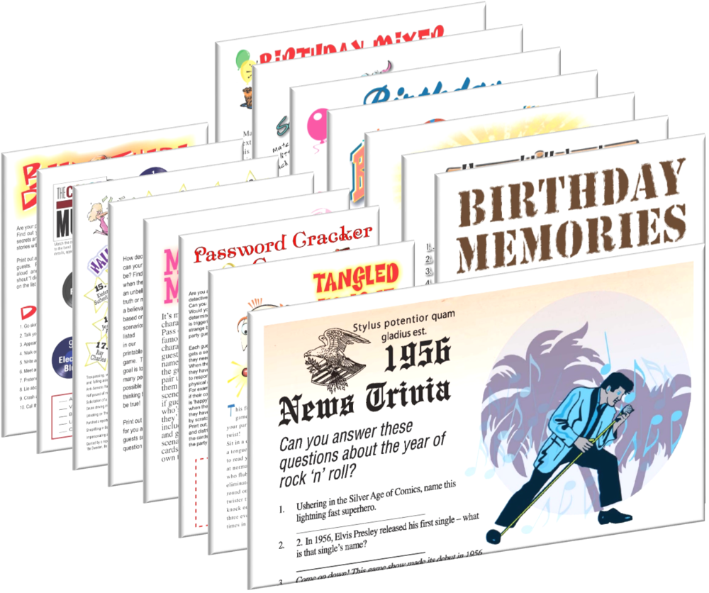 1956 Birthday Pack (special 60th Birthday) + Free Party Games