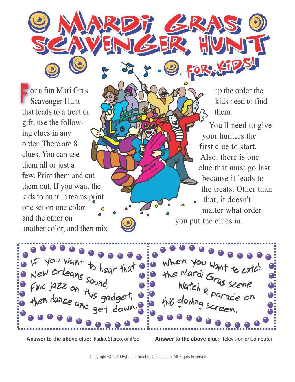 Mardi Gras Trivia Questions And Answers Printable Printable Word Searches