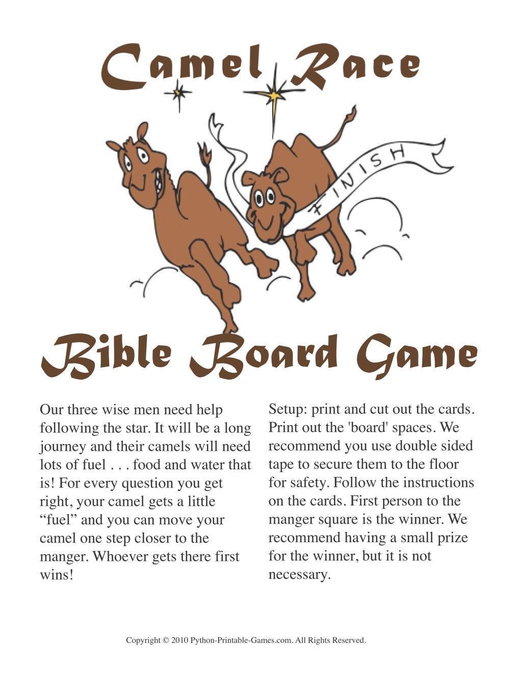 Xmas: Camel Race Bible Trivia Board Recreation picture relating to Bible Trivia Printable titled Xmas: Camel Race Bible Trivia Board Sport
