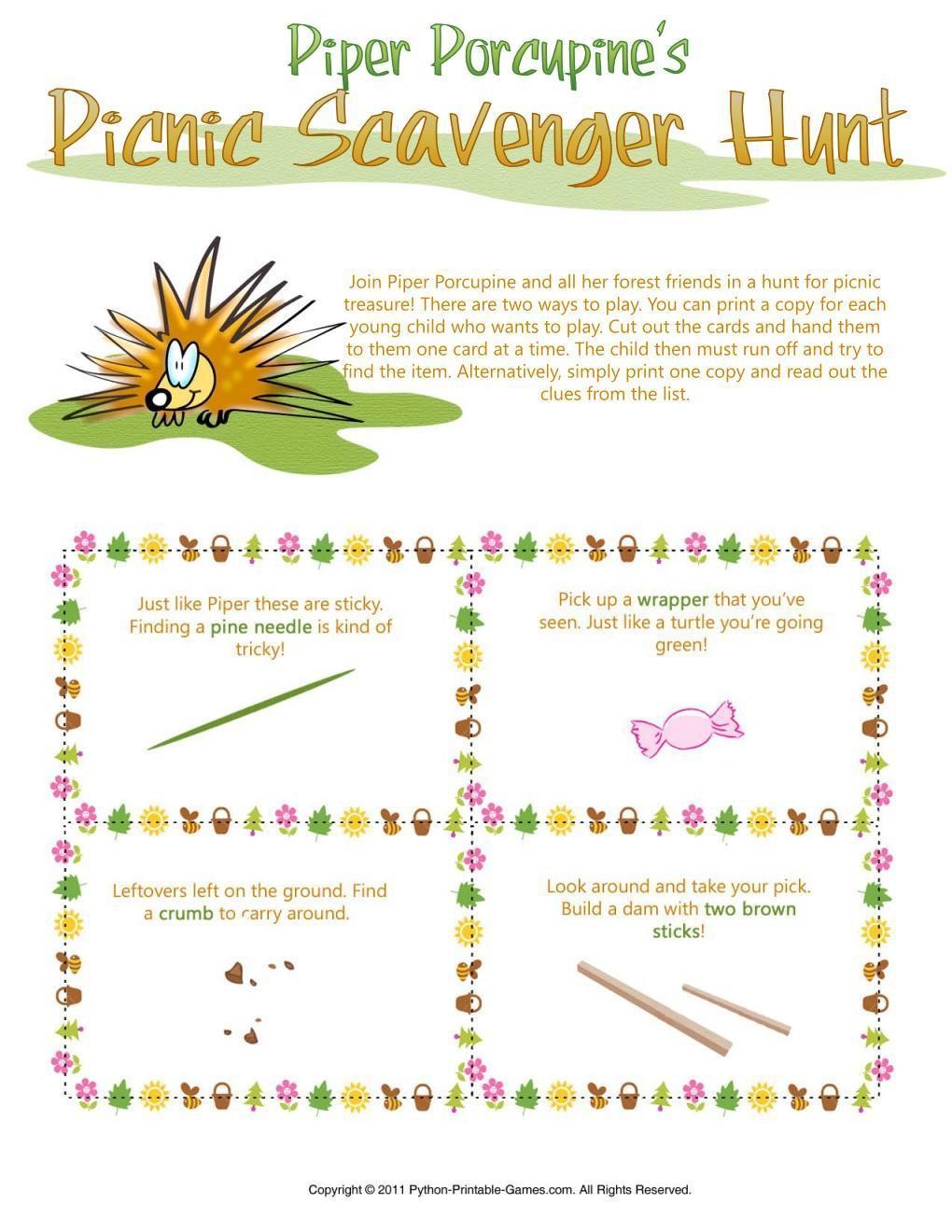 Printable Picnic Games