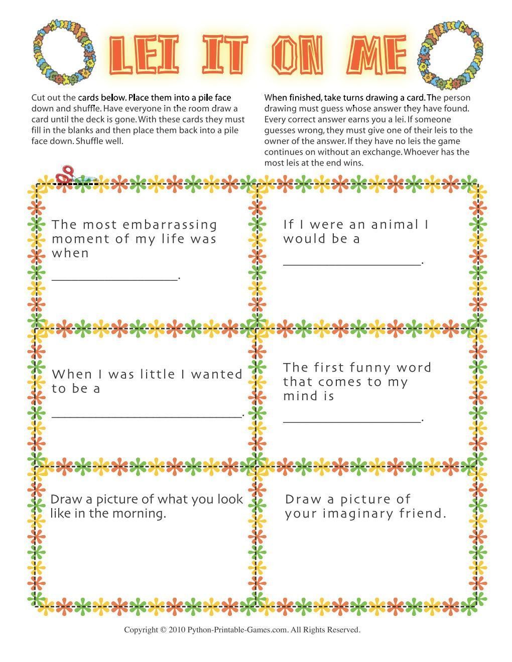 Hawaiian Luau Celebration: Lei It Upon Me graphic about Printable Luau Party Games called Hawaiian Luau Celebration: Lei It Upon Me