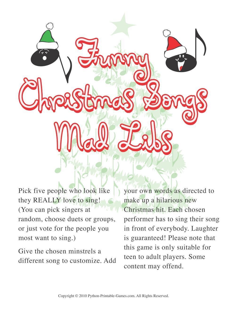 Xmas: Xmas Amusing Audio Insane Libs picture regarding Christmas Mad Libs Printable titled Xmas: Xmas Amusing New music Crazy Libs