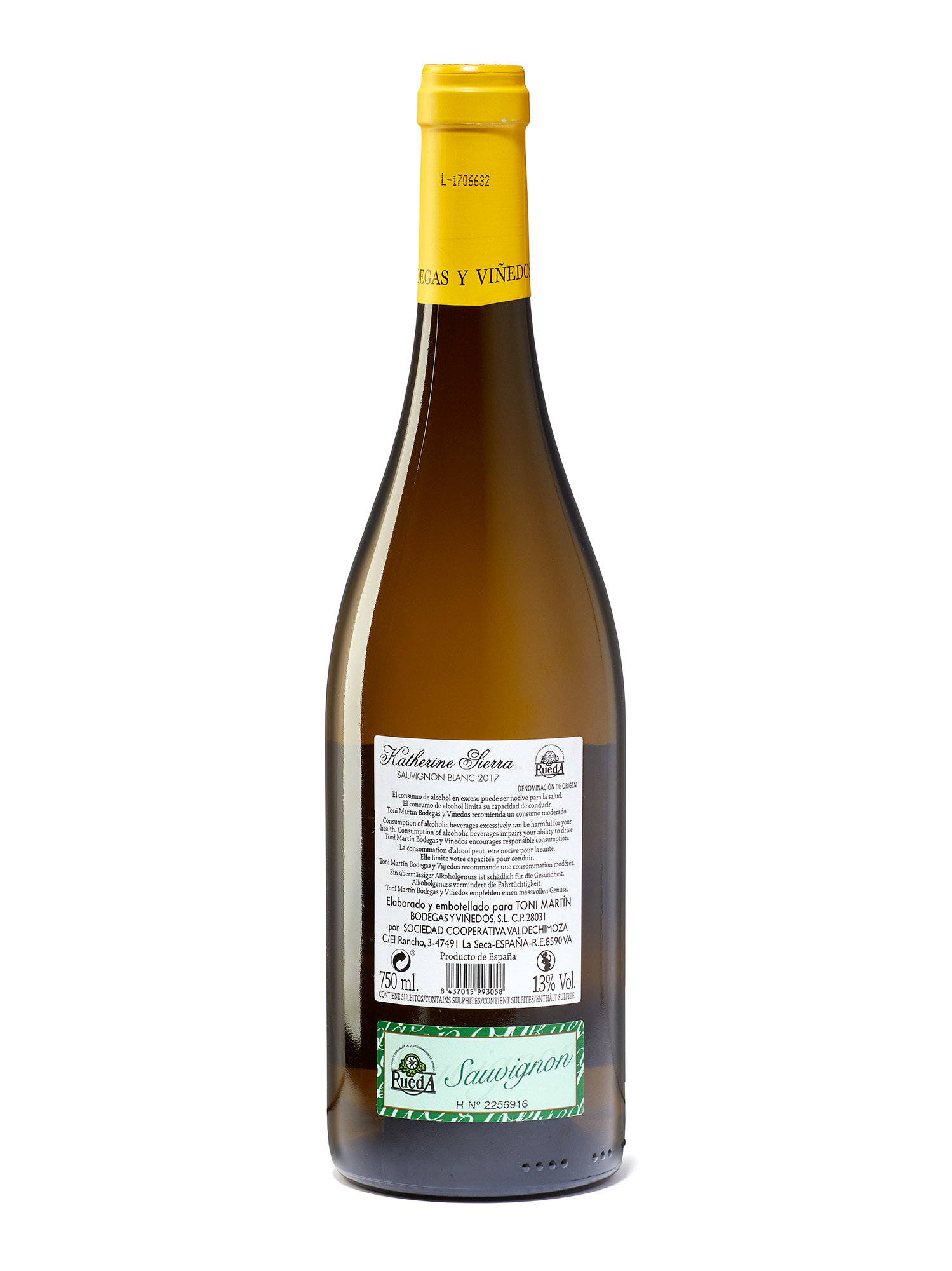 Katherine Sierra Sauvignon blanc. Añada 2017
