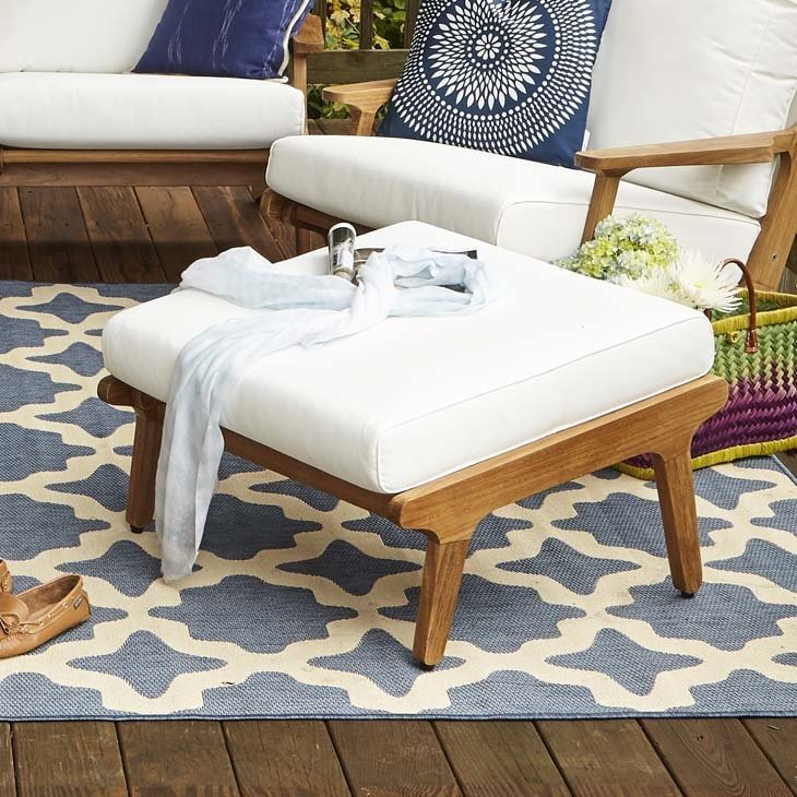 Teak Wood Ottoman