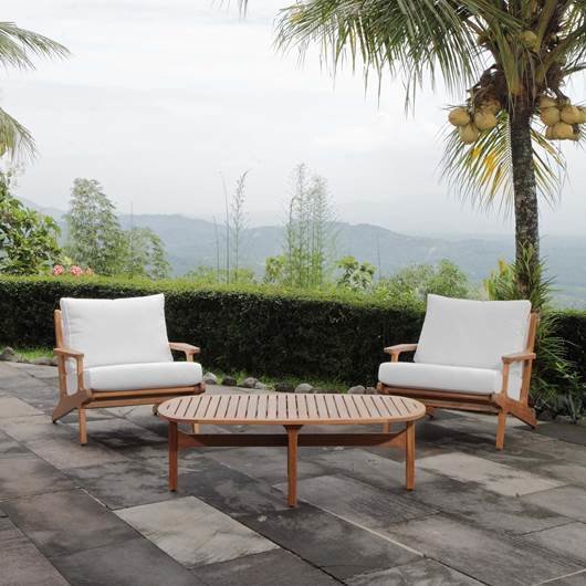3 Piece Teak Wood Chat Set