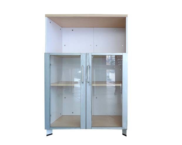 Ofix 222 Of Low Cabinet 2 Glass Door Maple Teakwood Color